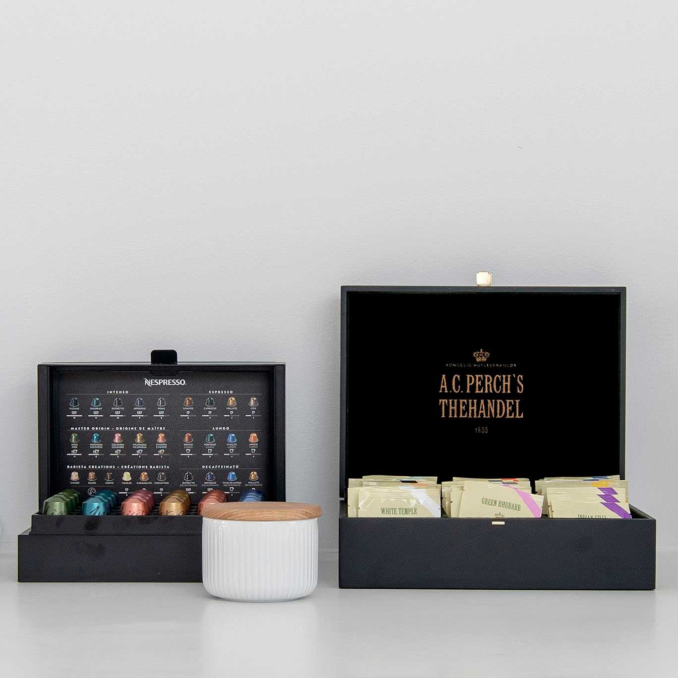 <p>Nespresso & A.C. Perch tea selection</p>